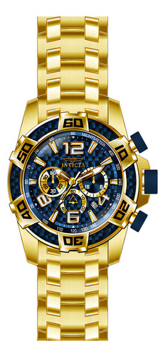 Reloj Invicta 25852 Oro Hombres Color De La Correa Dorado Color Del Bisel Azul Color Del Fondo Azul