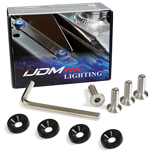 Kit De 4 Pernos De Aluminio Negro M6 Estilo Jdm Placas ...