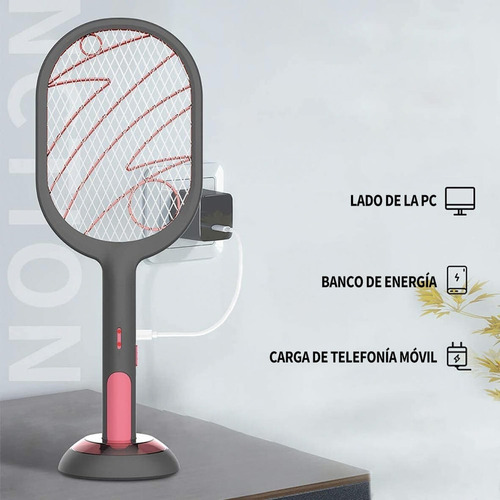 * Lampara Antimosquitos Raqueta Matamoscas Electrica Usb