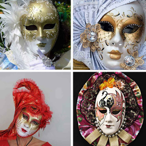Máscara Blanca, 48 Unidades, Máscara Integral De Halloween,