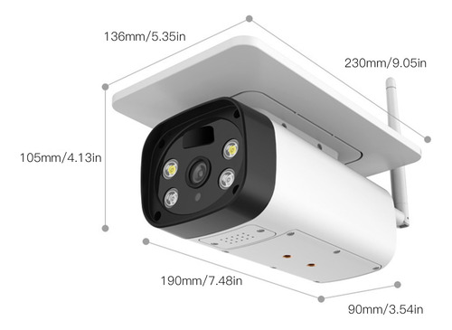 Cámara De Batería Hd Para Exteriores, Seguridad Solar, Inalá