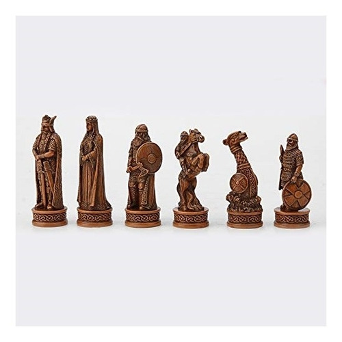 Estatuas Juego De Ajedrez Vikingo Pintura A Mano