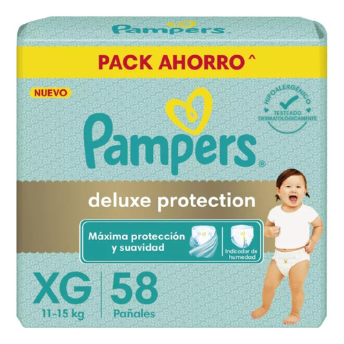 Pañales Pampers Premium Deluxe  Xg 58 2 Pack Ahorro 116 Unid