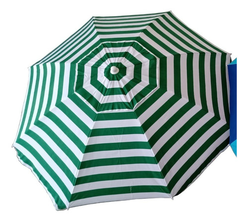 Sombrilla Playera Nahuel CISOM01 reclinable color verde oscuro con diseño rayas