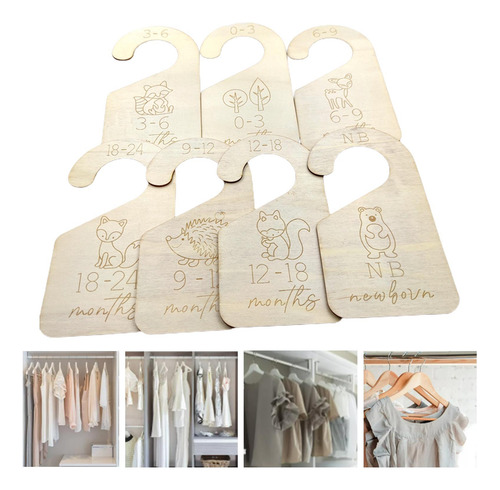 7 Unids/set Vintage Closet Divider Nursery Closet Para Ropa
