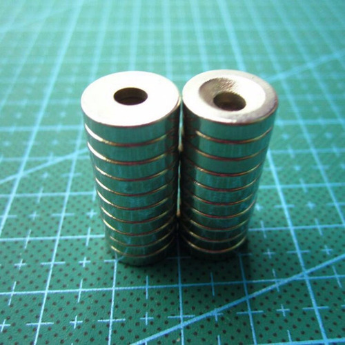 20 Imã Neodímio Anel Disco 15x3 Pastilha 15mm X 3mm Furo 4mm