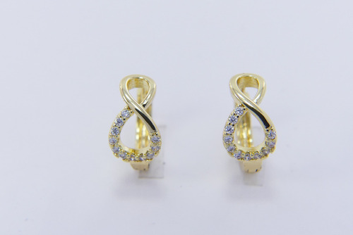 Aretes Diseño Infinito Asimetrico Oro Laminado 18k Joyeria