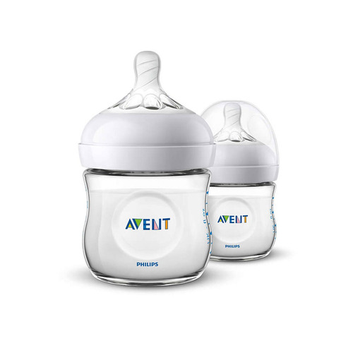 Imagen 1 de 6 de Biberón Avent Natural 125ml 2 Pzas Scf030/27 Philips