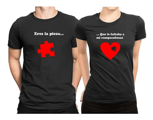 Playeras Dúo Pareja Para Novios Esposos Amigos 2 Piezas 