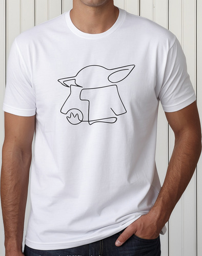 Playera Star Wars Maestro Jedi Yoda Silueta Lineas