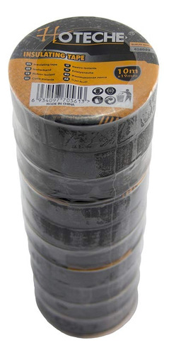 Cinta Aisladora Negra Unidad 10mts X 19mm Aislante Pvc Negro 438002