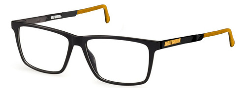 Armação Óculos De Grau Harley Davidson Hd0999 002 57 Cor Preto Fosco/laranja
