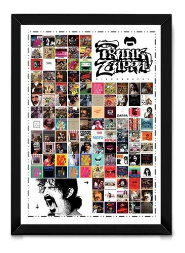 Poster Quadro Frank Zappa Cantor Discos Lp Rock Moldura