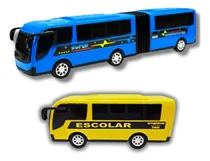 Comprar Kit 2 Ônibus Brinquedo Ônibus Articulado Gr + Ônibus Escolar