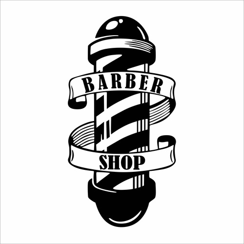 Vinilo Para Pared O Vidriera - Tubo Barber Shop