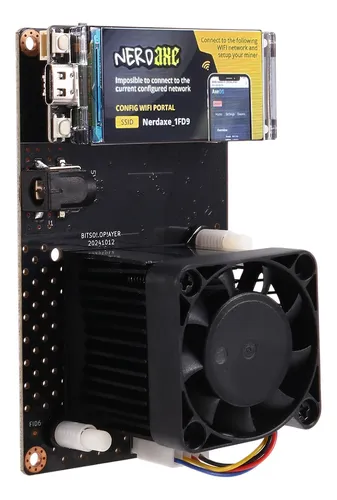 NerdAxe BTC Miner 500Gh/S BM1366 ASIC Puce NerdMiner Solo Lottery Miner Bitaxe Lottery Miner 3D