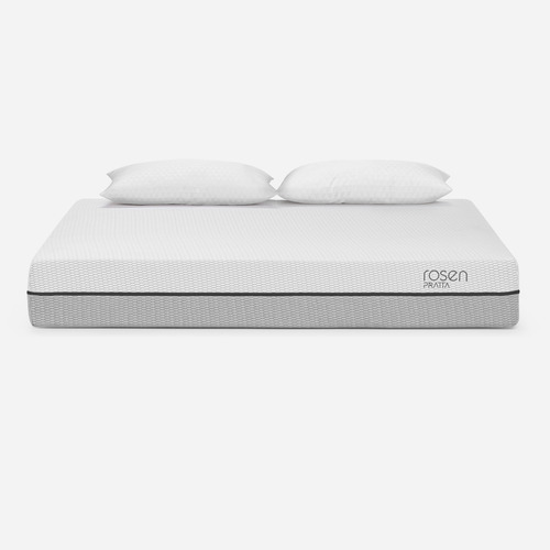 Colchón Pratta Rosen 2 Plazas + Almohadas Light Color Gris