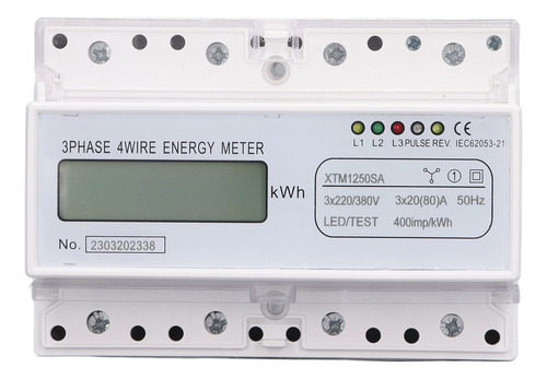 Medidor De Electricidad Trifásico Lcd De 7 Dígitos De Energí