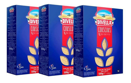 Pack 3 Un Couscous Italiano Divella 500g Cuscus Marroquino