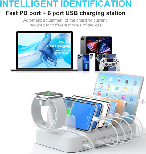 Estación De Carga Para Múltiples Dispositivos Apple, 70w 7 P