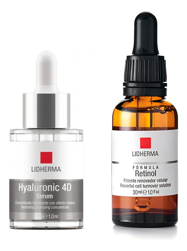 Kit Hyaluronic 4d Serum + Fórmula Retinol Antiage Lidherma 