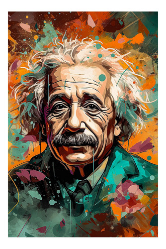 Cuadro Decorativo Albert Einstein Abstracto