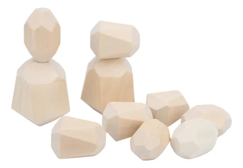 Juego De Apilar Bloques De Construcción De Madera Con Forma