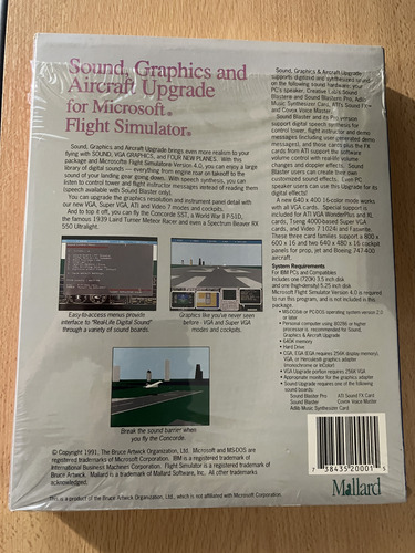 Sound,graphic,aircraft Upgrade (diskette 3.5-1991) (Usado)