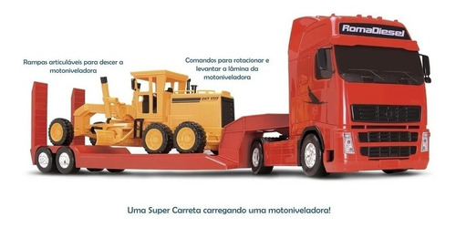 Imagem 4 de 4 de Caminhão Roma Diesel Brinquedo C/ Motoniveladora