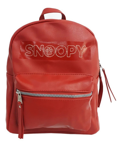 Mini Mochila Social Feminina Snoopy Courino 2903 Cor Vermelho