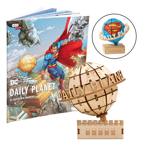 Rompecabezas 4d Superman Daily Planet | Modelo De Madera | Incredibuilds | Libro En Inglés De Regalo | Figura Coleccionable | Ideal Regalo De Superman | Rompecabezas 3d | 69 Pza