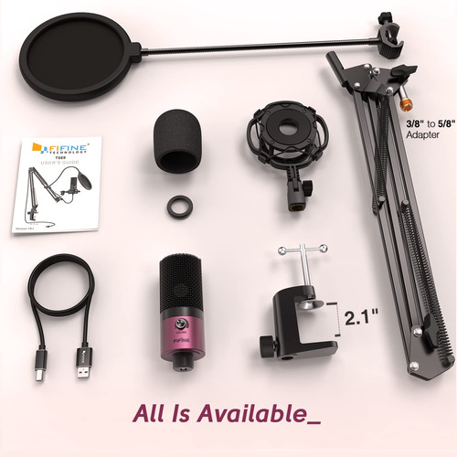 Kit De Micrófono Para Podcasts Fifine T669 Usb Para Pc Con S