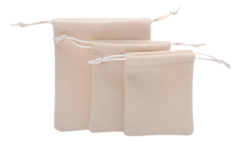 Hh 3pcs Joyas De Joyas Bolsas Mini Bolsas De Dibujo Beige