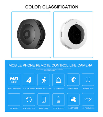 Para Cámara Oculta Inalámbrica H6 Wifi 1080p Hd Con Batería