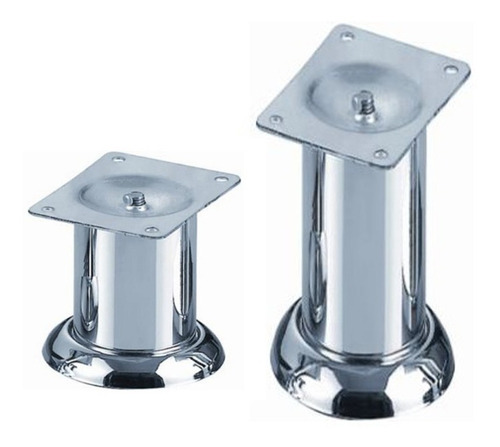 Pata Bajo Mesada Redonda Cromo Brillante 120 Mm Calidad
