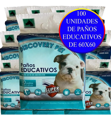 Paños Sanitarios Adiestramiento  Perro 100 Unid