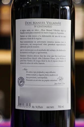 Vino Tinto Blend Don Manuel Villafañe Iv Centenario
