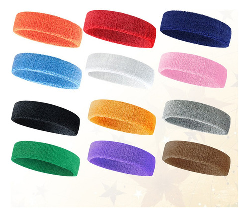 12 Piezas Transpirable Diadema Absorbente Del Sudor Conjunto