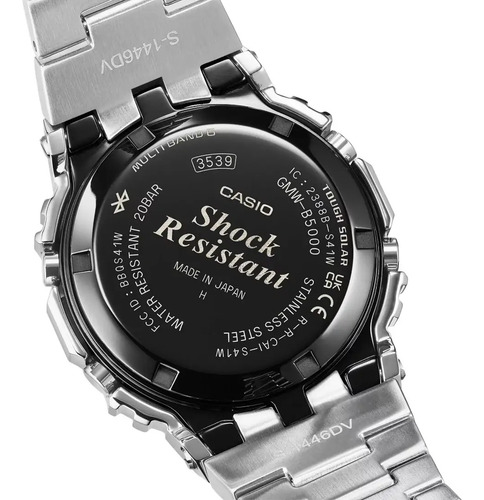 Reloj Casio G-shock Gmw-b5000d-2 Hombre Ts Correa Plateado Bisel Plateado Fondo Azul