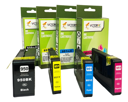 Pack 4 Cartucho Tinta Genérico H 950 951 Xl Pro 8100, 8600