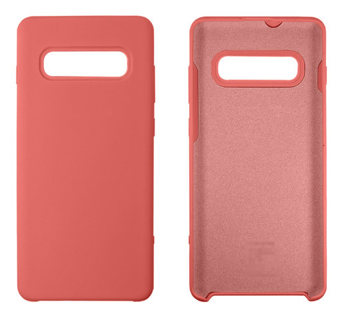 Capa Capinha Silicone Compatível Com Galaxy S10 Aveludada Cor Rosa Neon