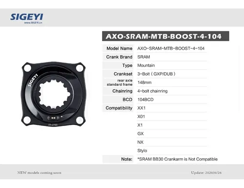 Potenciómetro Sigeyi Axo Sram Boost Mtb 104 Bicicletas