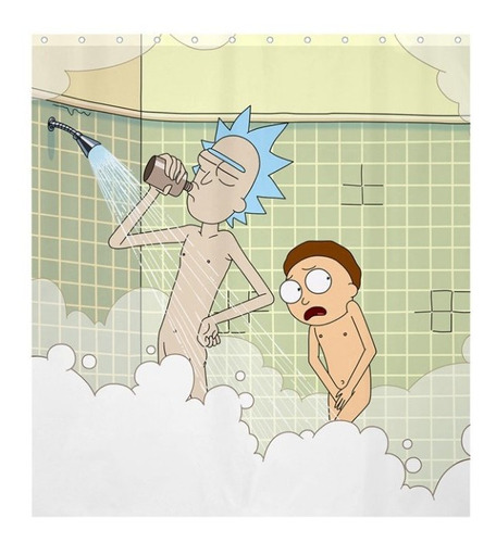 Cortina De Baño Motivo Rick Y Morty