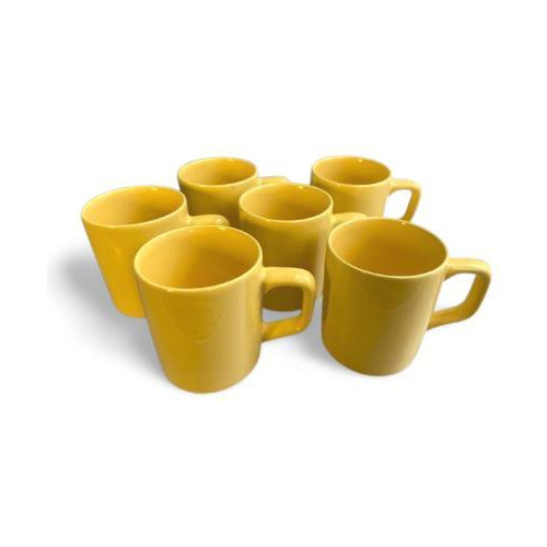 Conjunto 6 Xícaras De Café Ceramica Colors Amarelo 80ml