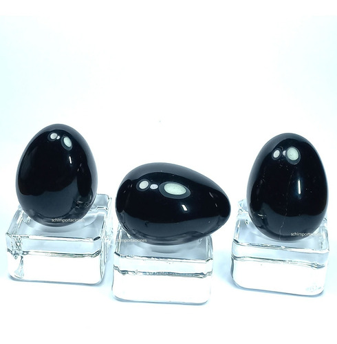 Imagen 4 de 6 de Huevo Obsidiana + Base, Reiki, Ioni - - Yoni - Varanasi