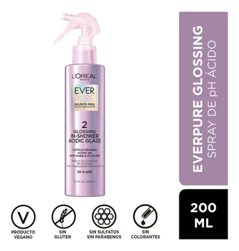 L'oreal Paris Everpure Spray Brillo Esmalte Ph Ácido 200 Ml