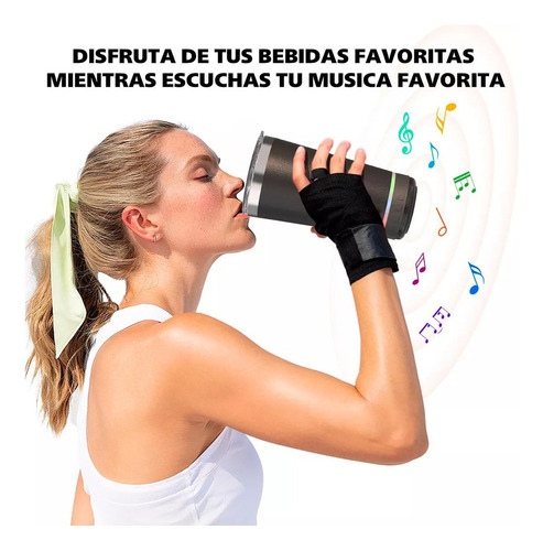 Termo Portátil Inoxidable 16 Oz Con Recargable Bluetooth Blanco