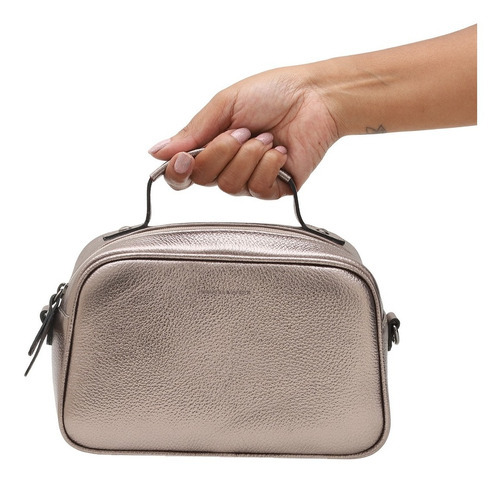 Bolsa Transversal Feminina De Couro Legítimo Mariart Alice Cor Onix