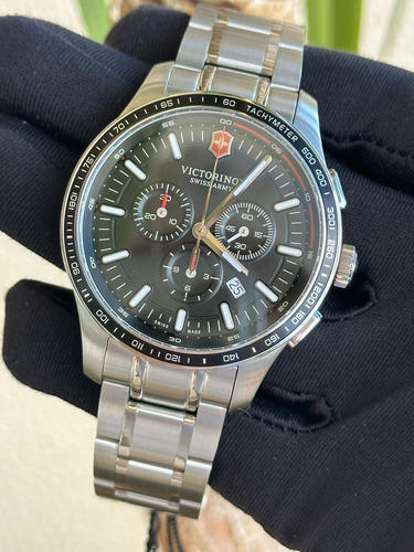 Relógio Victorinox Alliance Sport Cronômetro 241816 Prateado Preto Preto (Usado)
