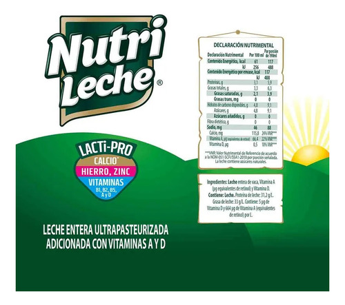Producto Lácteo Combinado Nutri Leche Entera 1 Litro